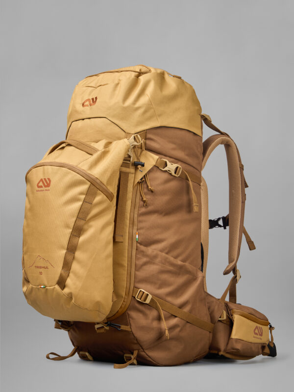 Adventure Worx Trishul 50L Modular Trekking Rucksack (40L + 10L Daypack) - Sand Brown