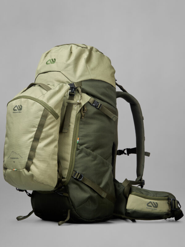 Adventure Worx Trishul 70L Modular Trekking Rucksack (60L + 10L Daypack) - Moss Stone