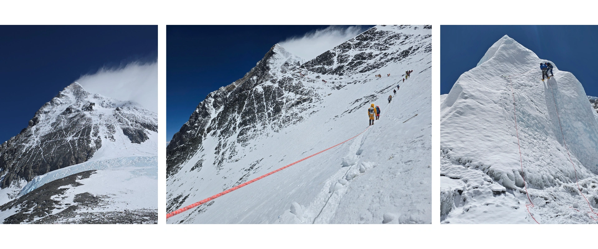 Extreme terrain and climbing conditions during a Mount Everest expedition